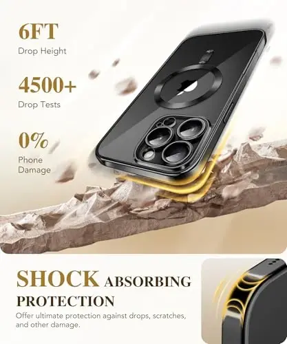 BERFY for iPhone 16 Pro Max Case, Compatible with MagSafe, Built-in Glass Screen Protector, Camera Protection, Shockproof Full Body Phone Case 6.9