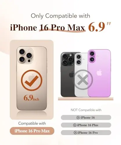 BERFY for iPhone 16 Pro Max Case, Compatible with MagSafe, Built-in Glass Screen Protector, Camera Protection, Shockproof Full Body Phone Case 6.9