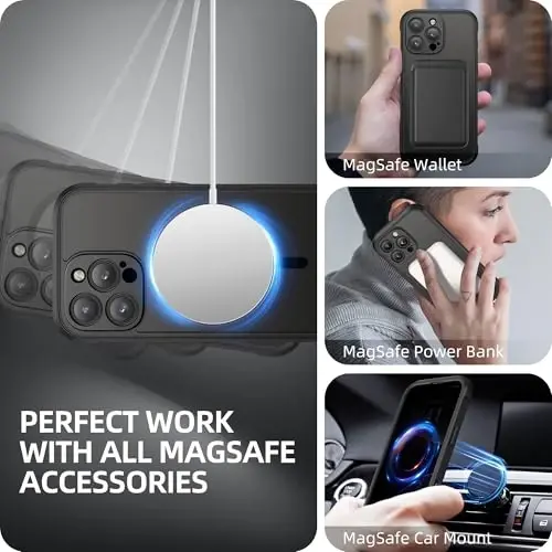 BERFY for iPhone 16 Pro Max Case, Compatible with MagSafe, Built-in Privacy Screen Protector, Camera Protection, Shockproof Full Body Phone Case 6.9
