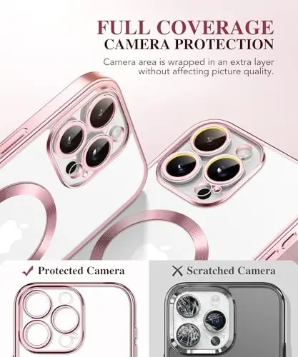 BERFY for iPhone 16 Pro Max G‘ilofikasi, MagSafe bilan mos keladi, O‘rnatilgan shisha ekran himoyasi, Kamera himoyasi, Zarbaga chidamli To‘liq tana telefon g‘iloflari 6.9