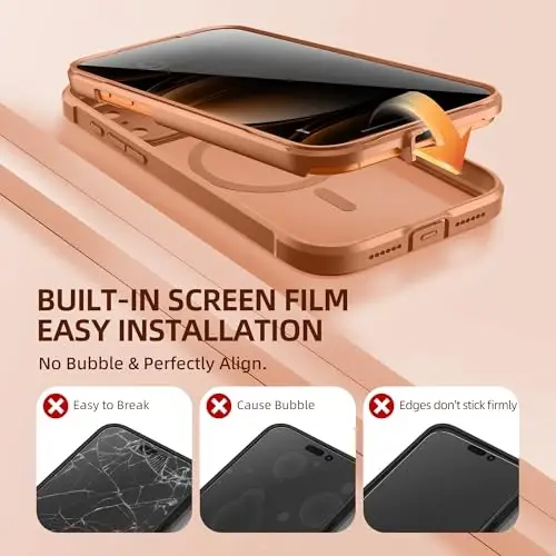 BERFY for iPhone 17 Pro Case, Compatible with MagSafe, Built-in Privacy Screen Protector, Camera Protection, Shockproof Full Body Phone Case 6.3