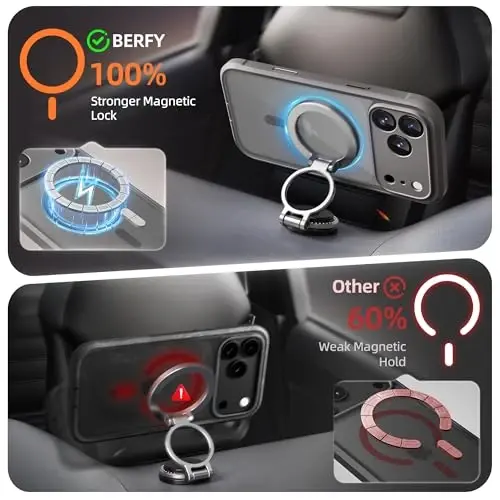 BERFY for iPhone 17 Pro Case, Compatible with MagSafe, Built-in Privacy Screen Protector, Camera Protection, Shockproof Full Body Phone Case 6.3