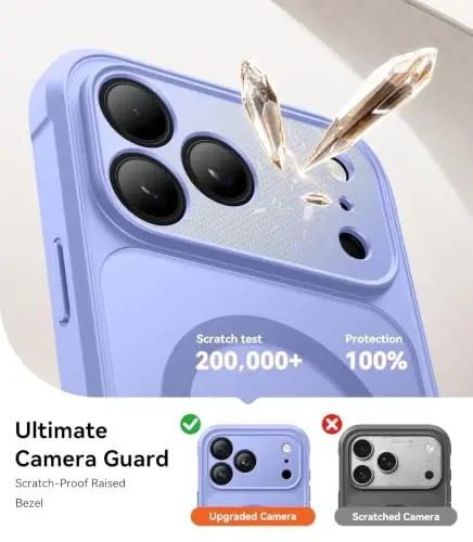 BERFY for iPhone 17 Pro Case, Compatible with MagSafe, Light Lavender | Built in Screen Protector, Full Camera Protection, Shockproof Full Body Magnetic Translucent Matte Phone Case 6.3