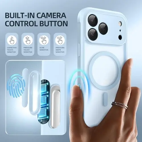 BERFY for iPhone 17 Pro Max Case, Compatible with MagSafe, Built-in Glass Screen Protector, Camera Protection, Shockproof Full Body Phone case 6.9