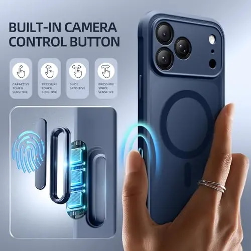 BERFY for iPhone 17 Pro Max Case, Compatible with MagSafe, Built-in Privacy Screen Protector, Camera Protection, Shockproof Full Body Phone Case 6.9
