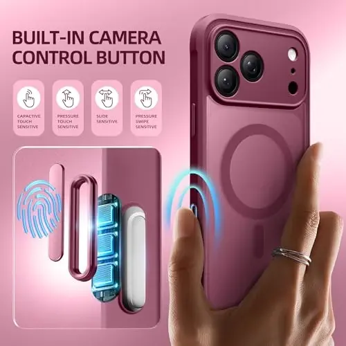 BERFY for iPhone 17 Pro Max Case, Compatible with MagSafe, Built-in Privacy Screen Protector, Camera Protection, Shockproof Full Body Phone Case 6.9