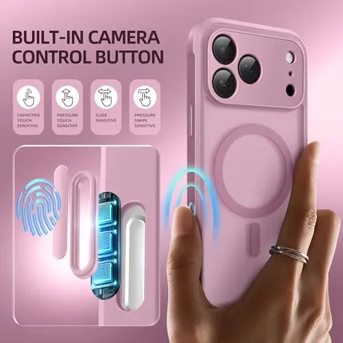 BERFY for iPhone 17 Pro Max Case, Compatible with MagSafe, Built-in Privacy Screen Protector, Camera Protection, Shockproof Full Body Phone Case 6.9