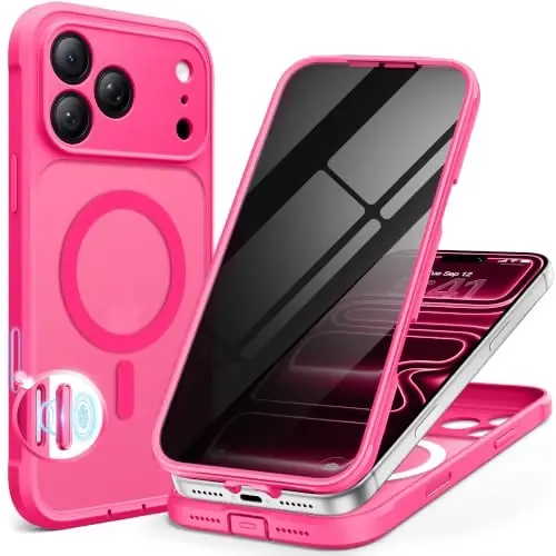 BERFY for iPhone 18 Pro Max Case/iPhone 17 Pro Max Case, Fit for Magsafe | Built in Screen Protector, Camera Protection, Shockproof Full Body Translucent Matte Magnetic Phone Case 6.9