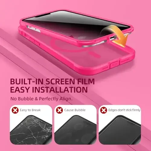 BERFY for iPhone 12 Pro Max Case, Compatible with MagSafe, Built-in Privacy Screen Protector and Camera Protection, Anti-Spy Full Body Shockproof Matte Phone Case for 12 Pro Max 6.7