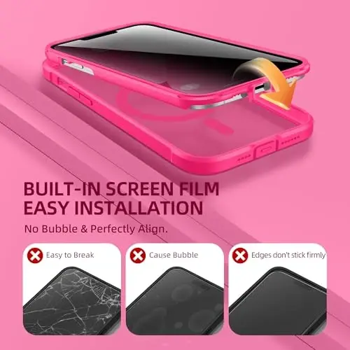 BERFY for iPhone 13 Pro Max Case, Compatible with MagSafe, Built-in Privacy Screen Protector, Camera Protection, Shockproof Full Body Phone Case 6.7