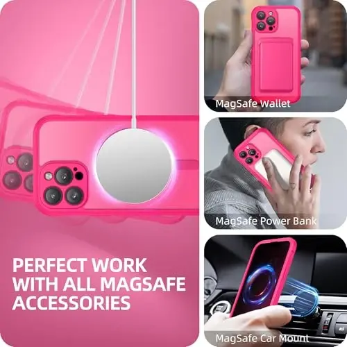 BERFY for iPhone 13 Pro Max Case, Compatible with MagSafe, Built-in Privacy Screen Protector, Camera Protection, Shockproof Full Body Phone Case 6.7