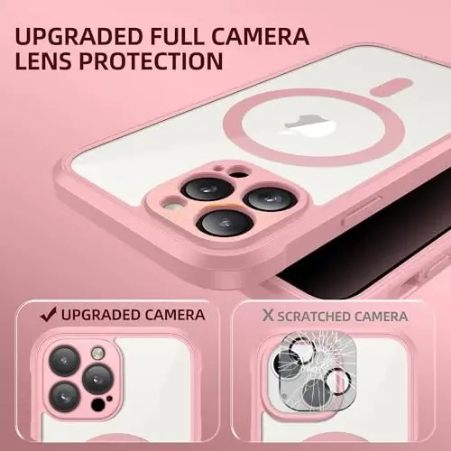 BERFY iPhone 13 Pro Max uchun g'ilof, MagSafe bilan mos, o'rnatilgan maxfiylik ekran himoyachisi va kamera himoyasi, 13 Pro Max 6.7