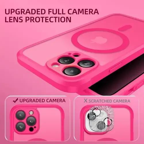 BERFY iPhone 13 Pro Max uchun g'ilof, MagSafe bilan mos, o'rnatilgan maxfiylik ekran himoyachisi va kamera himoyasi, Anti-Spy to'liq korpusli zarbaga chidamli mat g'ilof 13 Pro Max 6.7