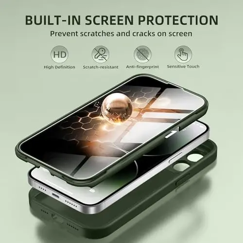 BERFY iPhone 14 Pro Max G'ilofi, MagSafe bilan mos keladi, O'rnatilgan Maxfiylik Ekran Himoyachisi, Kamera Himoyasi, Zarbga chidamli To'liq tana telefon g'ilofi 6.7