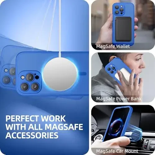 BERFY iPhone 14 Pro Max uchun g'ilof, MagSafe bilan mos, o'rnatilgan maxfiylik ekran himoyachisi va kamera himoyasi, 14 Pro Max 6.7