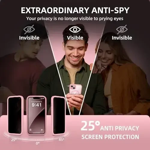 BERFY iPhone 14 uchun g'ilof, MagSafe bilan mos, o'rnatilgan maxfiylik ekrani va kamera himoyasi, 14 6.1