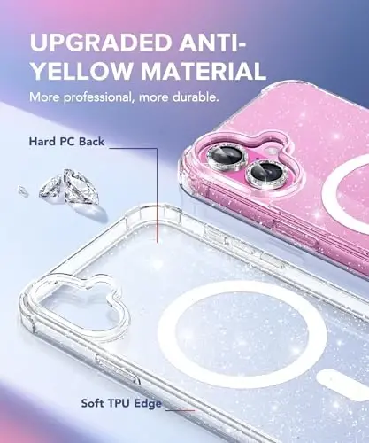 BERFY for iPhone 16 Plus Case Glitter 6.7