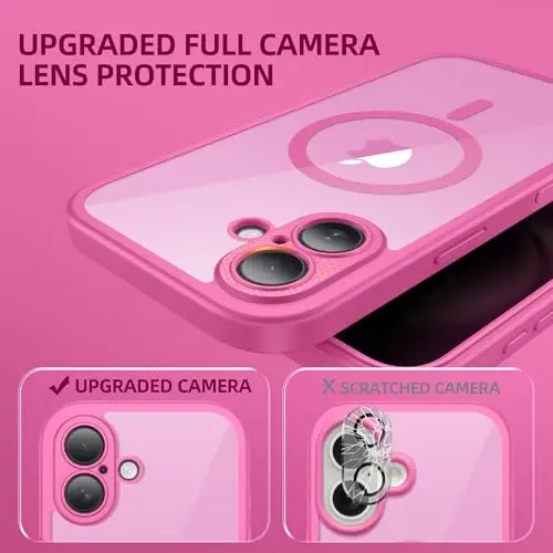 BERFY iPhone 16 Plus uchun g'ilof, MagSafe bilan mos, o'rnatilgan maxfiylik ekran himoyachisi va kamera himoyasi, Anti-Spy to'liq korpusli zarbga chidamli shaffof telefon g'ilofi 16 Plus 6.7