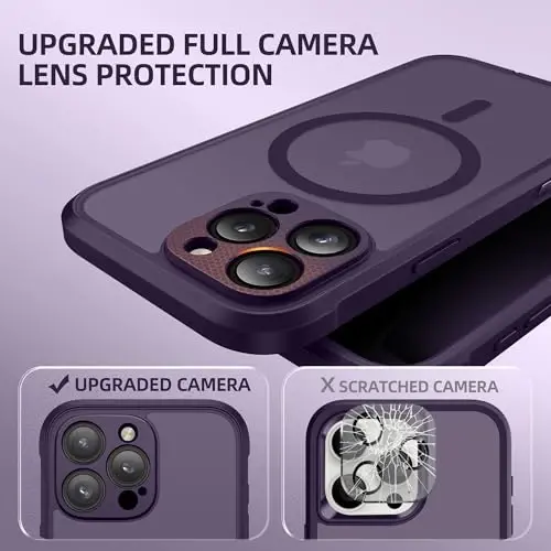 BERFY iPhone 16 Pro G'ilofgi, MagSafe bilan mos, o'rnatilgan maxfiylik ekran himoyachisi, kamera himoyasi, zarbaga chidamli to'liq tana telefon g'ilofgi 6.3