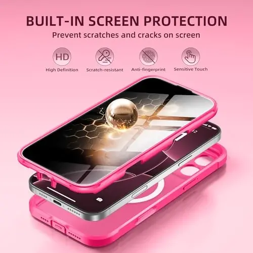 BERFY for iPhone 16 Pro Case, Compatible with MagSafe, Built-in Privacy Screen Protector, Camera Protection, Shockproof Full Body Phone Case 6.3