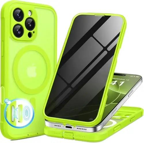 BERFY for iPhone 16 Pro Case, Compatible with MagSafe, Built-in Privacy Screen Protector, Camera Protection, Shockproof Full Body Phone Case 6.3