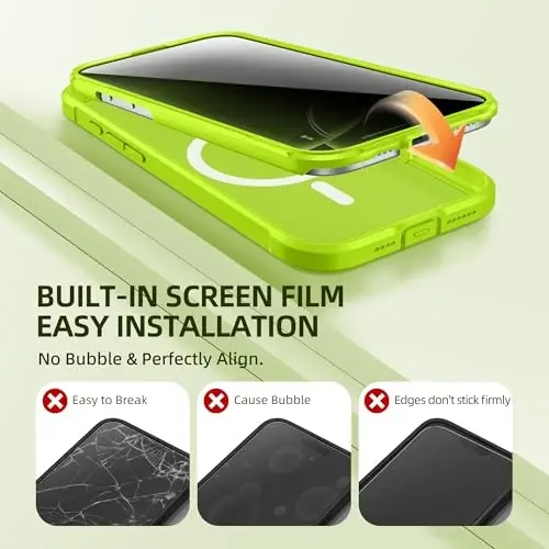 BERFY for iPhone 16 Pro Case, Compatible with MagSafe, Built-in Privacy Screen Protector, Camera Protection, Shockproof Full Body Phone Case 6.3