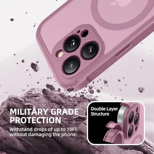BERFY for iPhone 16 Pro Max Case, Compatible with MagSafe, Built-in Glass Screen Protector, Camera Protection, Shockproof Full Body Phone Case 6.9