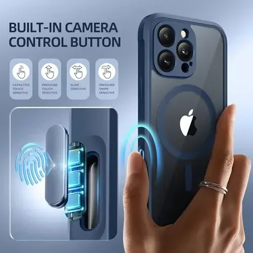 BERFY iPhone 16 Pro uchun g'ilof, MagSafe bilan mos, o'rnatilgan Maxfiylik Ekran Himoyachisi va Kamera Himoyasi, Anti-Spy to'liq tanani qoplaydigan zarbga chidamli shaffof telefon g'ilofi 16 Pro 6.3