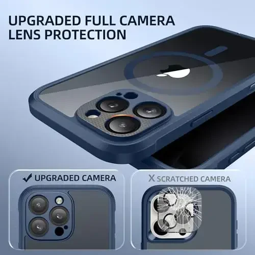 BERFY iPhone 16 Pro uchun g'ilof, MagSafe bilan mos, o'rnatilgan Maxfiylik Ekran Himoyachisi va Kamera Himoyasi, Anti-Spy to'liq tanani qoplaydigan zarbga chidamli shaffof telefon g'ilofi 16 Pro 6.3