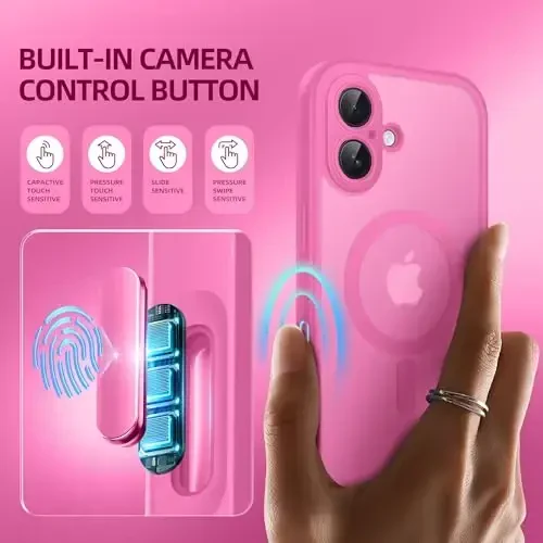 BERFY iPhone 16 uchun g'ilof, MagSafe bilan mos, o'rnatilgan maxfiylik ekran himoyachisi va kamera himoyasi, 16 6.1