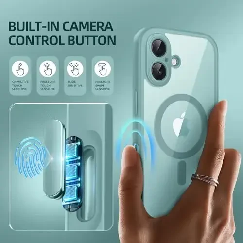 BERFY iPhone 16 uchun g'ilof, MagSafe bilan mos, o'rnatilgan maxfiylik ekrani himoyachisi va kamera himoyasi, 16 6.1