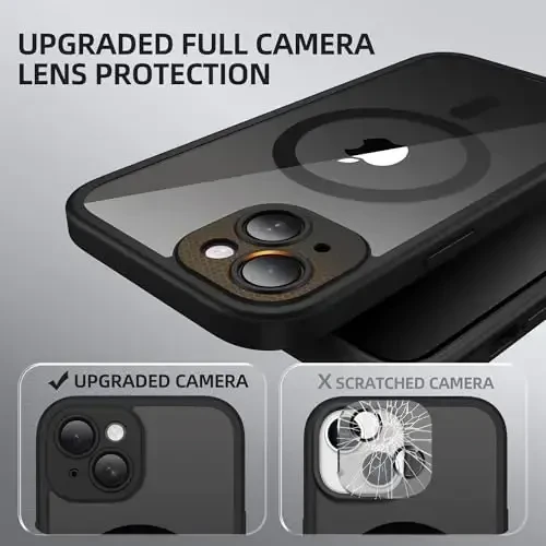 BERFY Magnetic for iPhone 14 Case, Compatible with MagSafe, Built-in Privacy Screen Protector and Upgraded Camera Protection, Anti-Spy Full Body Shockproof Phone Case for 14 6.1