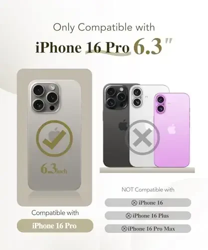 BERFY Magnetic for iPhone 16 Pro Case, Compatible with Magsafe, Built-in 9H Tempered Glass Screen Protector & Upgraded Camera Protection, Full-Body Plating Shockproof Phone Case for 16 Pro 6.3