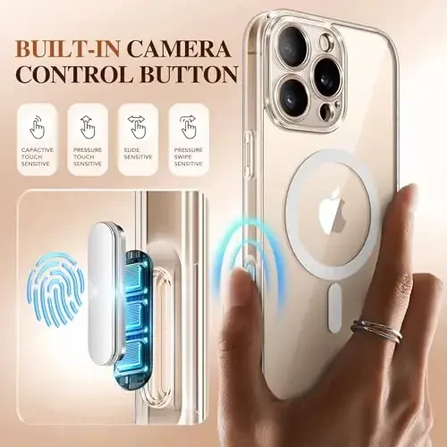 BERFY Magnetic for iPhone 16 Pro Case, Compatible with Magsafe, Built-in 9H Tempered Glass Screen Protector & Upgraded Camera Protection, Full-Body Shockproof Phone Case for 16 Pro 6.3