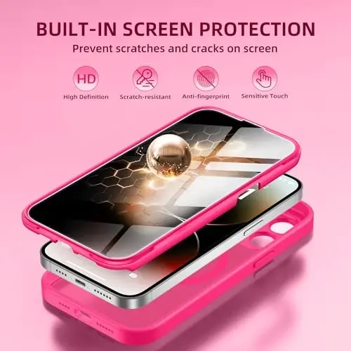 BERFY Magnetic for iPhone 14 Pro Max Case,Compatible with MagSafe,Built-in Privacy Screen Protector and Upgraded Camera Protection,Anti-Spy Full Body Shockproof Phone Case for 14 Pro Max 6.7
