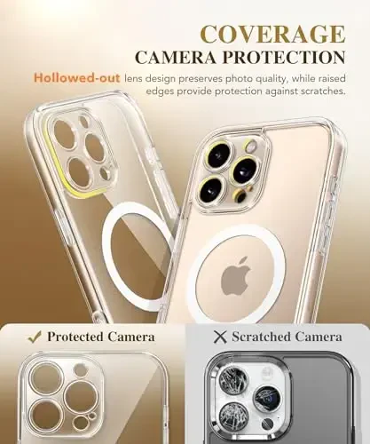 BERFY Magnetic for iPhone 16 Pro Case, Compatible with Magsafe, Built-in 9H Tempered Glass Screen Protector & Upgraded Camera Protection, Full-Body Shockproof Phone Case for 16 Pro 6.3