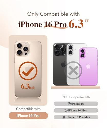 BERFY Magnetic for iPhone 16 Pro Case, Compatible with Magsafe, Built-in 9H Tempered Glass Screen Protector & Upgraded Camera Protection, Full-Body Shockproof Phone Case for 16 Pro 6.3