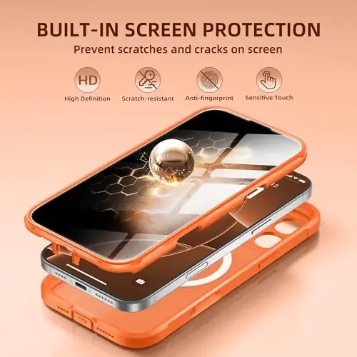 BERFY uchun iPhone 16 Pro Max g‘ilofi, MagSafe bilan mos keladi, o‘rnatilgan maxfiylik ekran himoyasi, kamera himoyasi, zarbaga chidamli to‘liq tana telefon g‘ilofi 6.9
