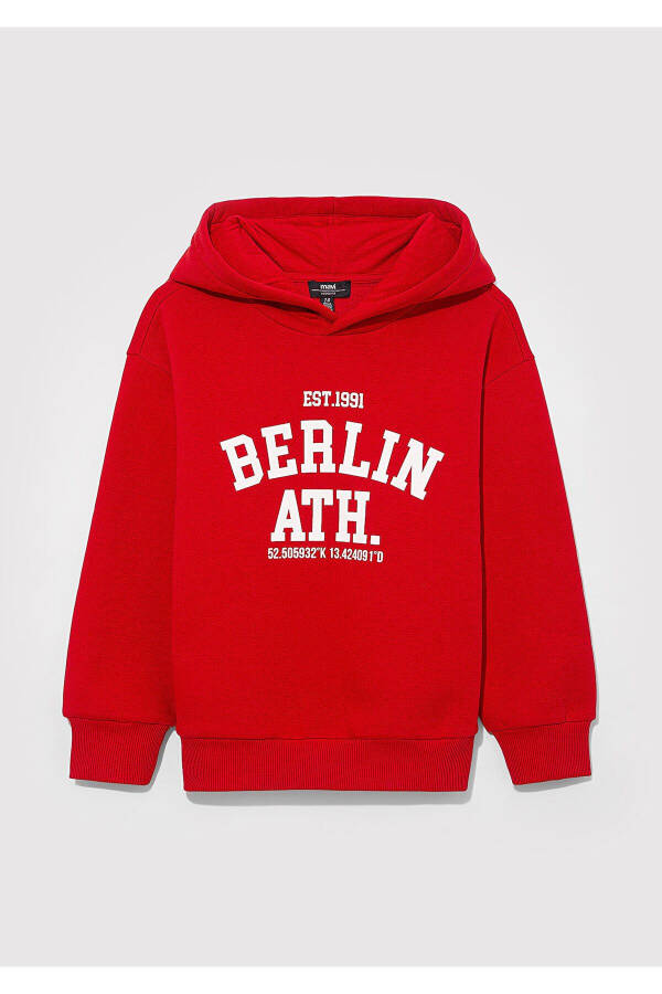 Berlin Baskılı Kırmızı Sweatshirt - 2