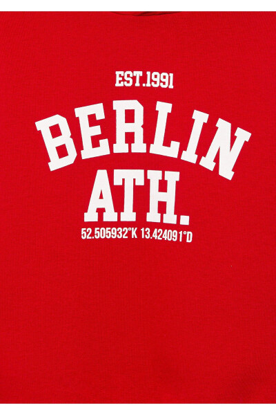 Berlin Baskılı Kırmızı Sweatshirt - 4