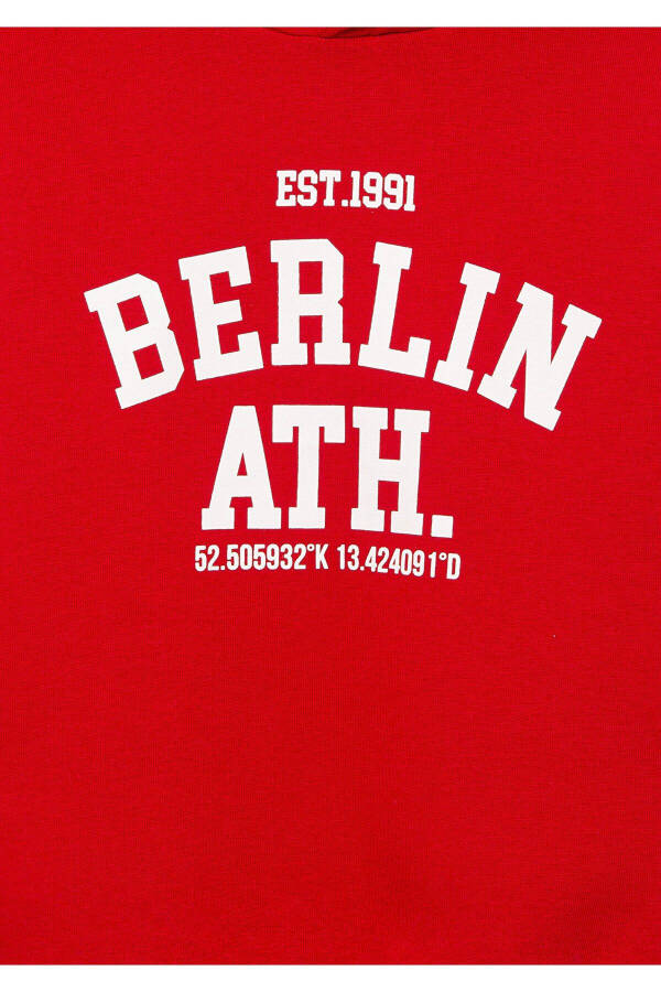 Berlin Baskılı Kırmızı Sweatshirt - 4