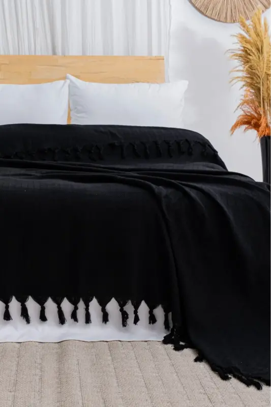 Berlino Çift Kişilik Pike 200x230 cm. Siyah-Siyah - 2