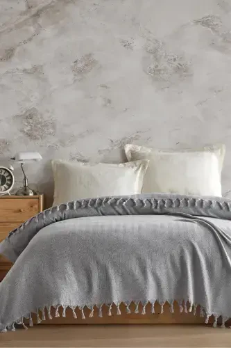 Berlino Double Pique 200x230 Cm-Light Gray - VIADEN (1)