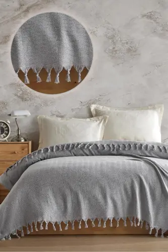 Berlino Double Pique 200x230 Cm-Light Gray 