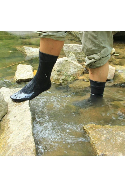 Бешель %100 Водонепроницаемый Термоносок Махровый - Черный - 3