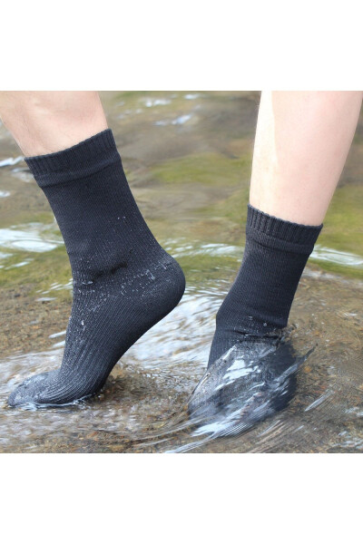 Besel 100% Waterproof Thermal Socks - Black - 2