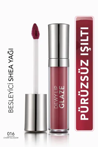Dewy Lip Glaze Koyu Kiraz Çiçeği Pembe Dudak Parlatıcısı 016 8690604618781 - 016 CHERRY BLOSSOM 