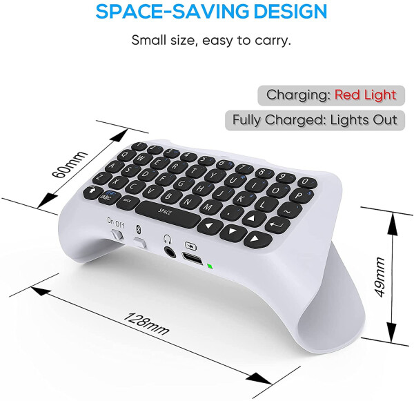 Беспроводная клавиатура Chatpad для контроллера PS5, Bluetooth 3.0 Chatpad DualSense Аксессуары контроллера для Playstation 5 с клавиатурой и игровым чатом - 14