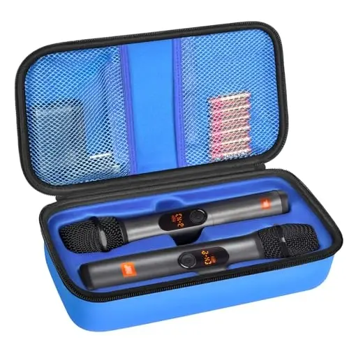 Беспроводной микрофон чехол совместимый с JBL Wireless Two Microphone System, ручной двойной микрофон сумка для пения или караоке для приемников, адаптеров, AA батареек - AGAINMORE