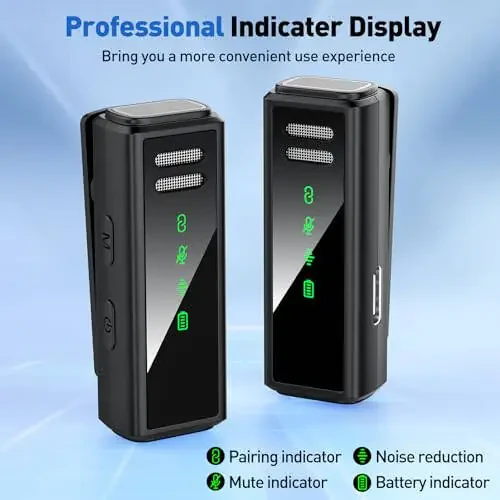 Беспроводной микрофон-петличка VEZQUA USB-C для Android, ПК, ноутбука, iPhone 15/16, USB-микрофон с шумоподавлением, беспроводной микрофон-петличка для видеозаписи, видеоблогов, YouTube, TikTok - 5